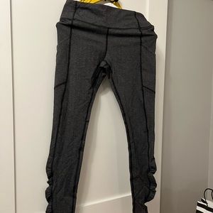 Lululemon warm running tights textured black/grey sz8